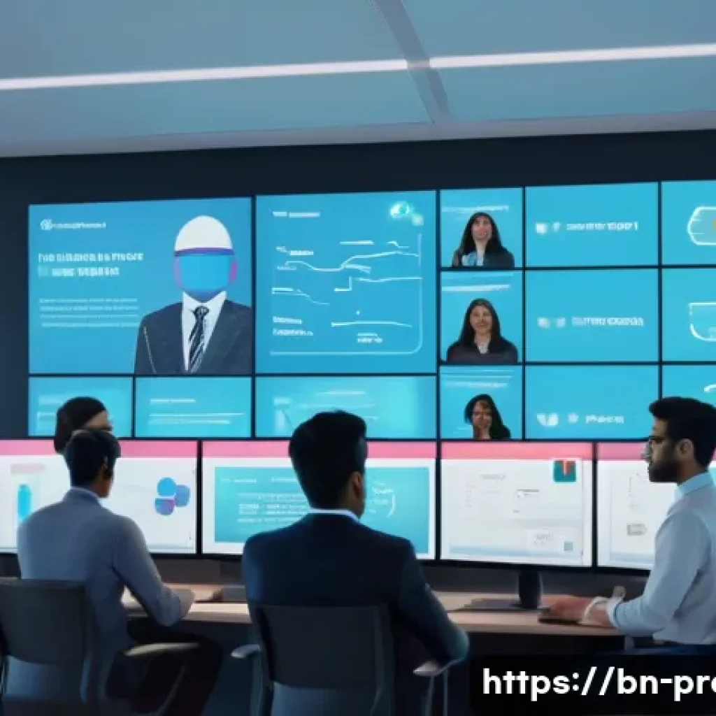 챗봇 비즈니스 수익 구조 - A modern digital customer service center scene featuring a diverse group of Bengali business profess...