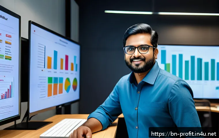 라이선스 사업 수익 모델 - A professional Bengali entrepreneur in a modern office setting, analyzing various types of licenses ...